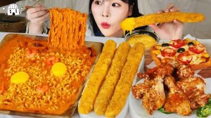Мукбанг - курица и сырные закуски - с хрустом