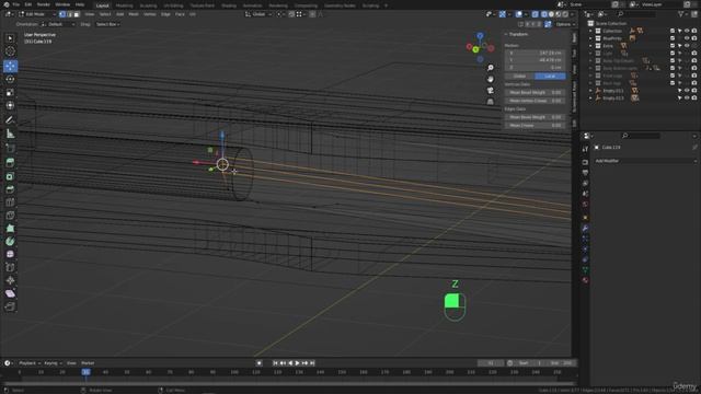 BLENDER Creating the Dune Ornithopter 85_Modeling section_Adding Bevel modifier to the wing смотреть онлайн