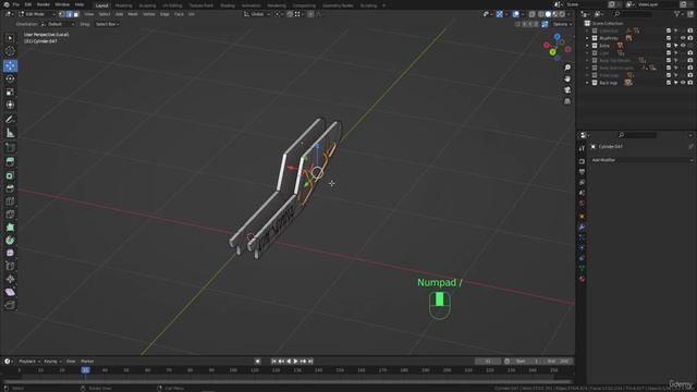 BLENDER Creating the Dune Ornithopter 77_Modeling section_Adding bevel modifier to the Back legs 1 смотреть онлайн