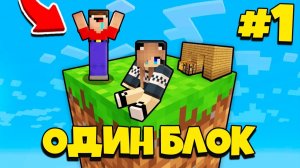НУБ И ДЕВУШКА ПРО ВЫЖИВАЮТ В МАЙНКРАФТ, НО У МЕНЯ ТОЛЬКО ОДИН БЛОК - ЛЕТСПЛЕЙ СКАЙБЛОК 1 СЕРИЯ
