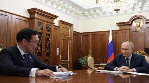Владимир Путин провёл рабочую встречу с главой Республики Саха (Якутия), Кремль, 14 июля 2026