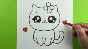 Как нарисовать милого кота: простой урок рисования для детей