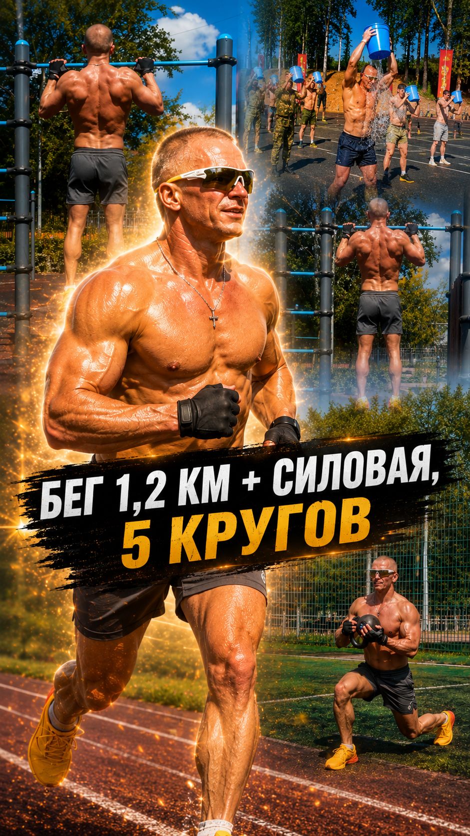 БЕГ 1,2 КМ + СИЛОВАЯ / 5 КРУГОВ ПРИ ЖАРЕ +33 / ШАДРИКОВ ИЛЬЯ / ПОДГОТОВКА К CRACE GAMES