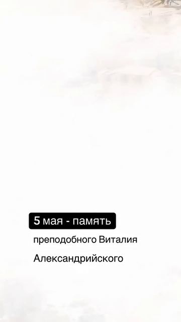 ☦️ 5 мая. Память преподобного Виталия Александрийского #православие #святые #осуждение #5мая