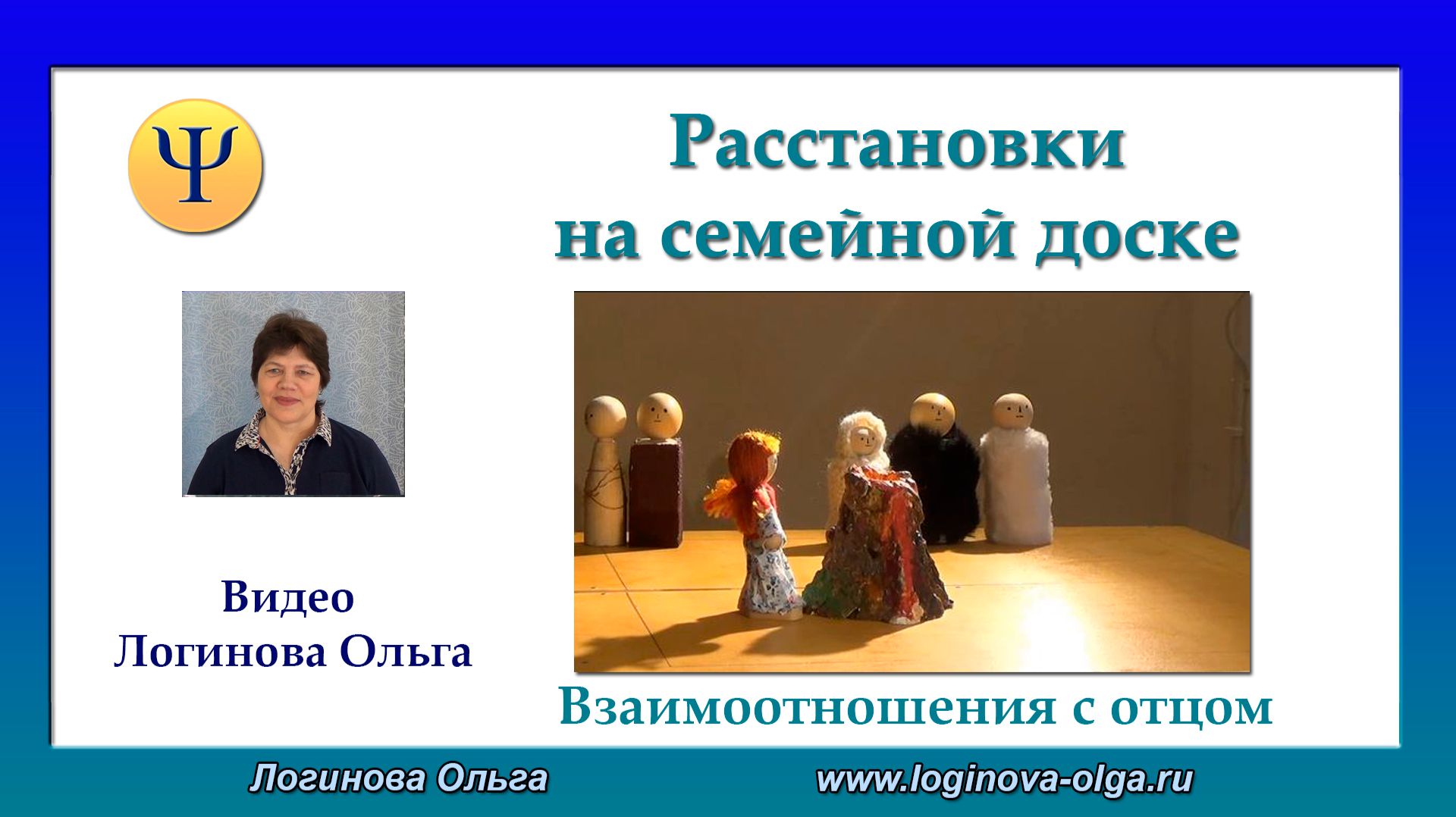 Расстановки на семейной доске. Взаимоотношения с отцом. Фрагмент записи сессии Логинова Ольга, 2021