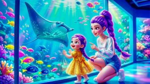🐠😱 Руми впервые посещает Гигантский аквариум! 🌊✨