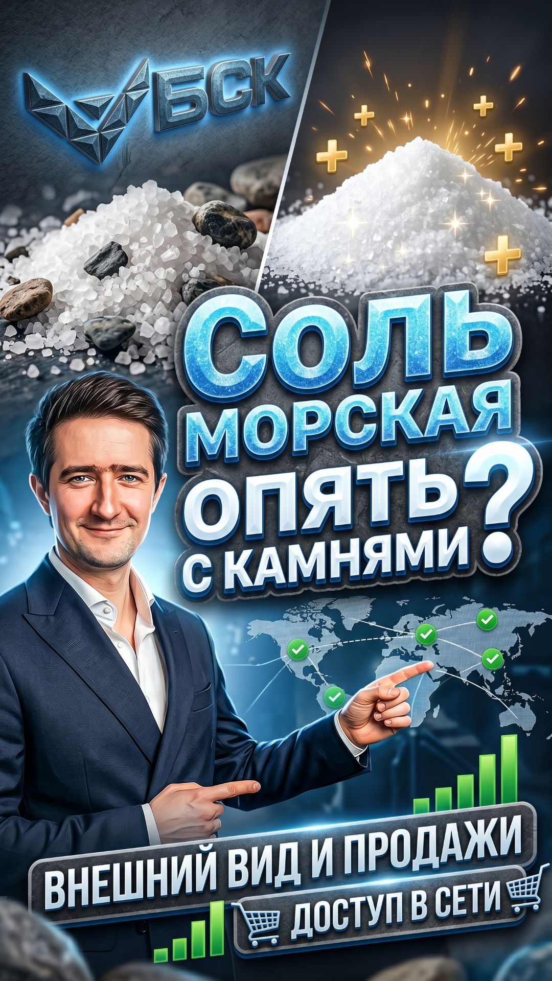 Покупатель открывает пакет — а там серая соль, да ещё с пятнами