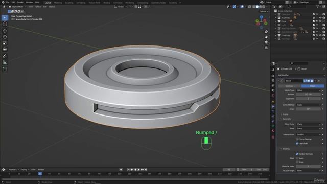 BLENDER Creating the Dune Ornithopter 76_Modeling section_Adding bevel modifier to the front legs 2 смотреть онлайн