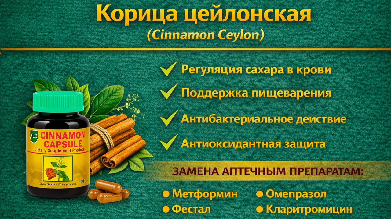 Корица цейлонская (Cinnamon Ceylon) капсулы