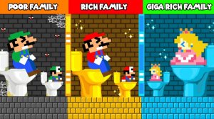 🍿 DOKI МАРИО: МАРИО, ПИЧ И ЛУИДЖИ СЕМЬЯ БОГАТЫЙ VS БЕДНЫЙ VS ГИГА БОГАТЫЙ ЧЕЛЛЕНДЖ | АНИМАЦИЯ