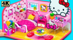 Как сделать милую спальню Hello Kitty из картона — простые идеи для поделок ❤️ Миниатюрный доми