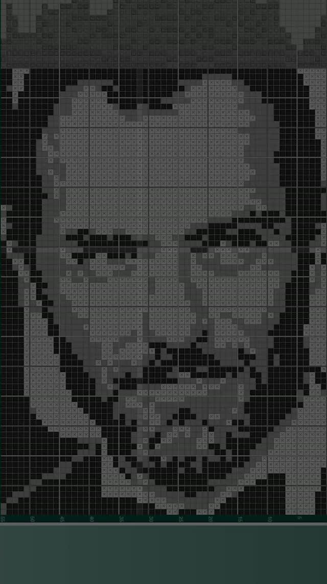 Джуд Лоу - (Jude Law) [★★★★] 75х55 чёрно-серый японский кроссворд #pixelart