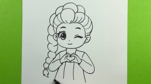 Как легко нарисовать портрет Руми из K-pop, K-pop «Охотники на демонов», простой урок рисования