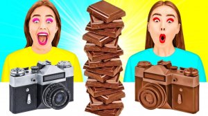 Челлендж. Шоколадная Еда vs Настоящая еда # Смешные Cитуации от PaRaRa Challenge