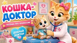 Кошка-доктор лечит котёнка | Песенка про профессию врача