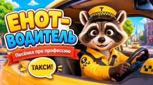 Енот-водитель такси | Песня про профессию водителя