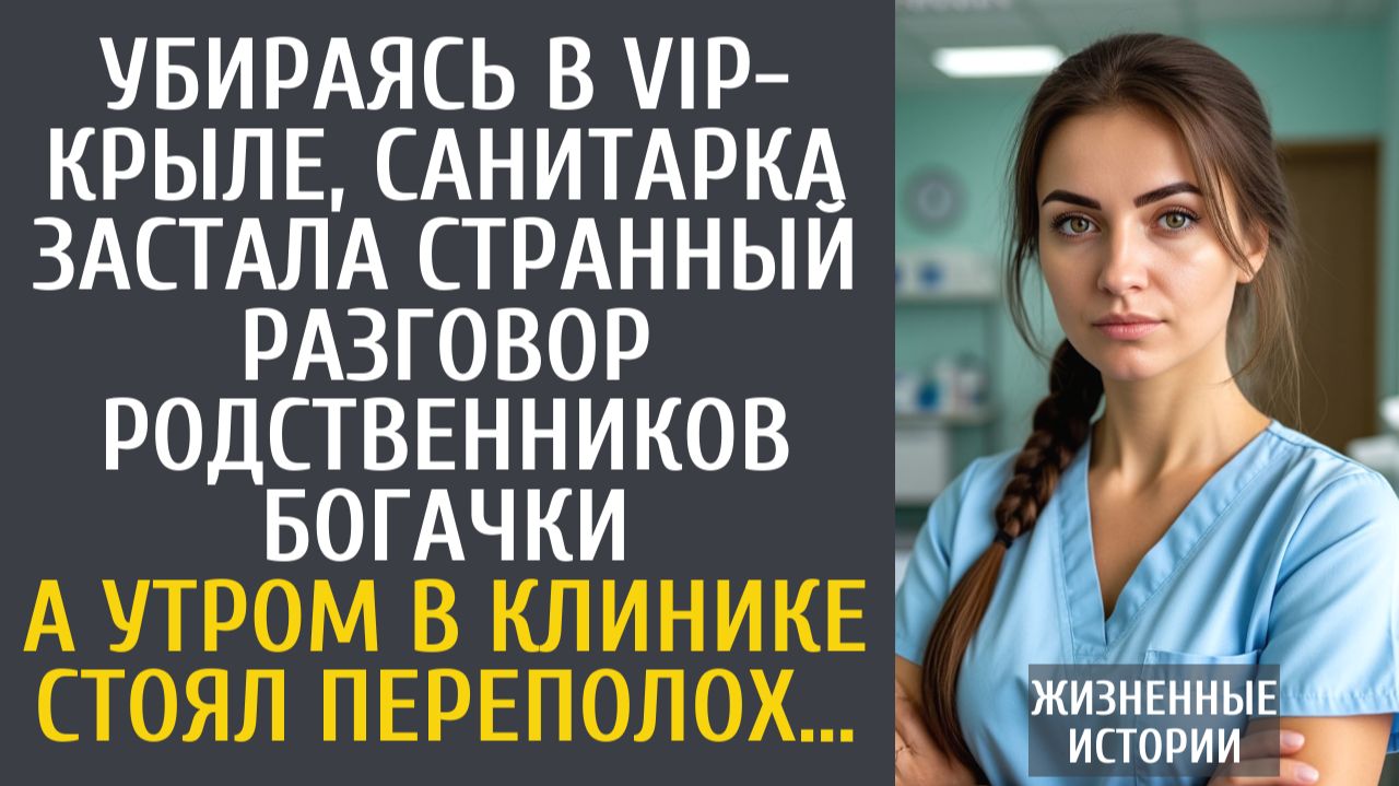 Истории из жизни Убираясь, санитарка застала странный разговор родственников богачки… смотреть онлайн