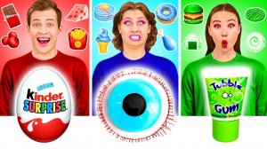 24 Часа Едим Еду Одного Цвета Челлендж # Съедобная Битва от DuKoDu Challenge