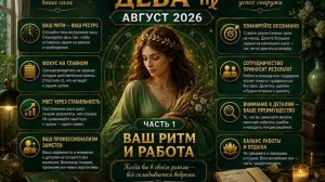 Дева на август 2026. Часть 1 — Ваш ритм и работа
