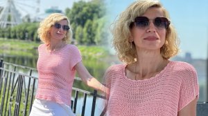Минималистический шик: блузка всего из двух деталей./ МК 🧶