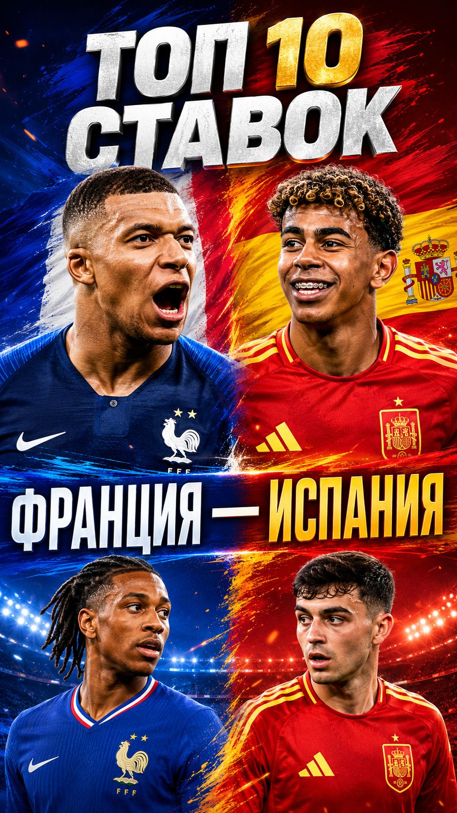 Франция vs Испания! Полуфинал ЧМ, Прогноз и Лучшие Рынки ТОП-10 СТАВОК