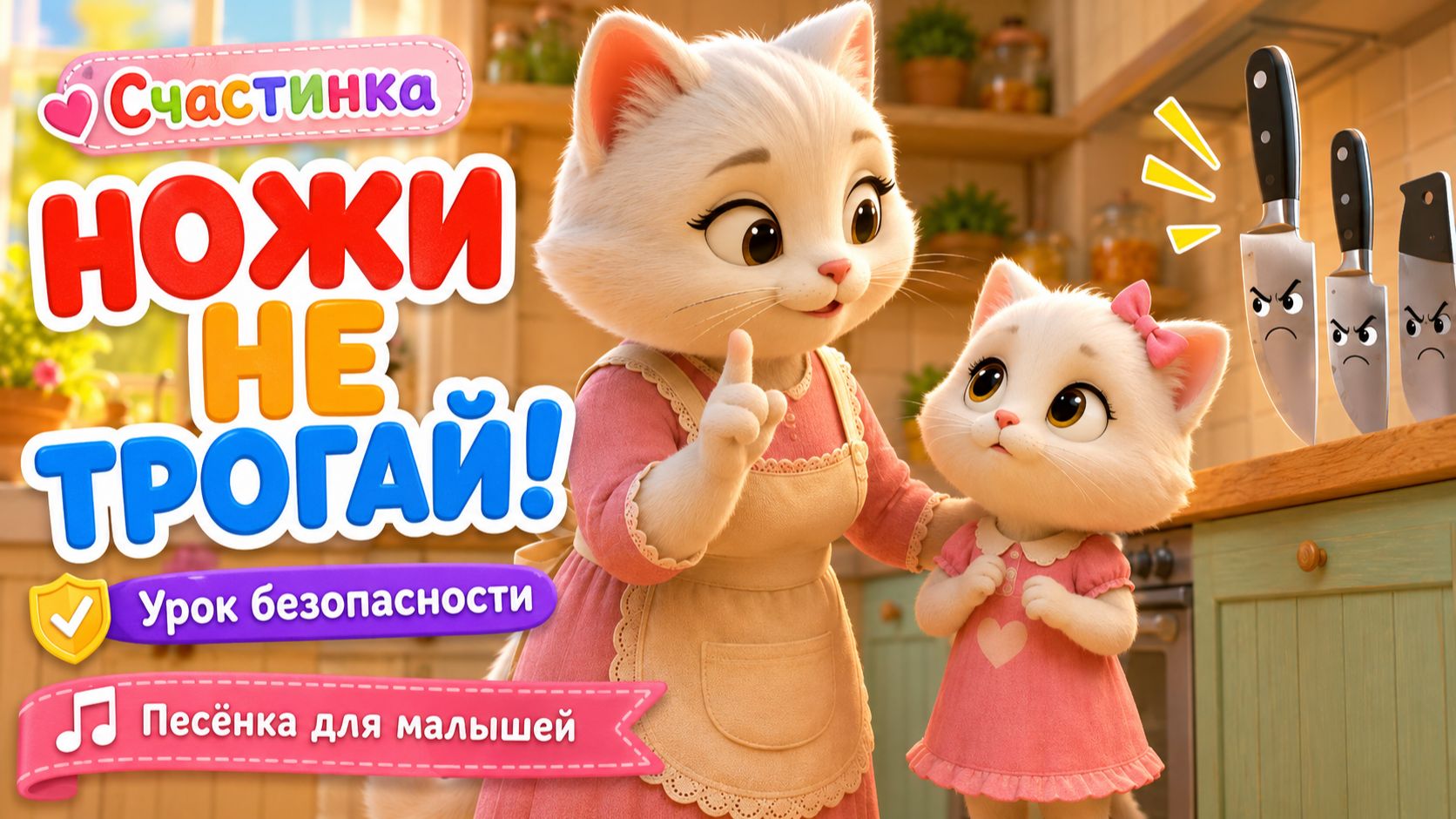 Ножи острые — не трогай! Песня про безопасность для малышей