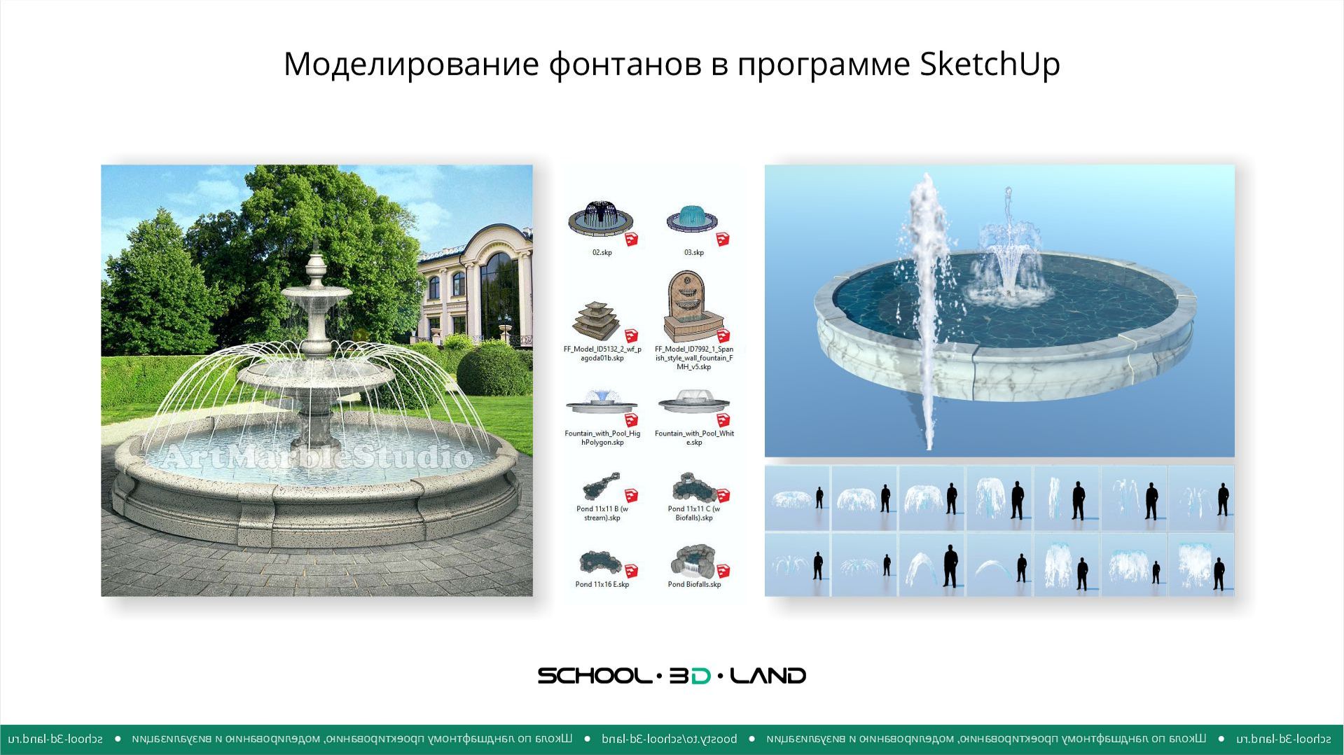 SU65. Создание фонтанов и воды в SketchUp. Часть 1
