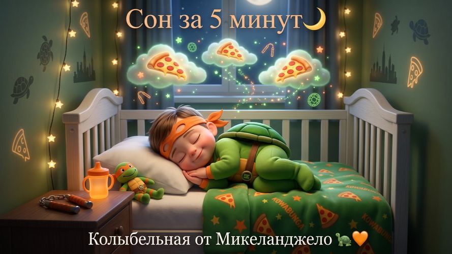 Колыбельная для малышей! Черепашки Ниндзя Микки , Уснёт за 5 минут! Для Детей. Детская колыбельная смотреть онлайн