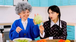Кулинарный Челлендж# Уэнсдей против Бабушки # Секретные Лайфхаки и Гаджеты