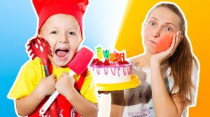 Никита готовит торт на день рождения для мамы