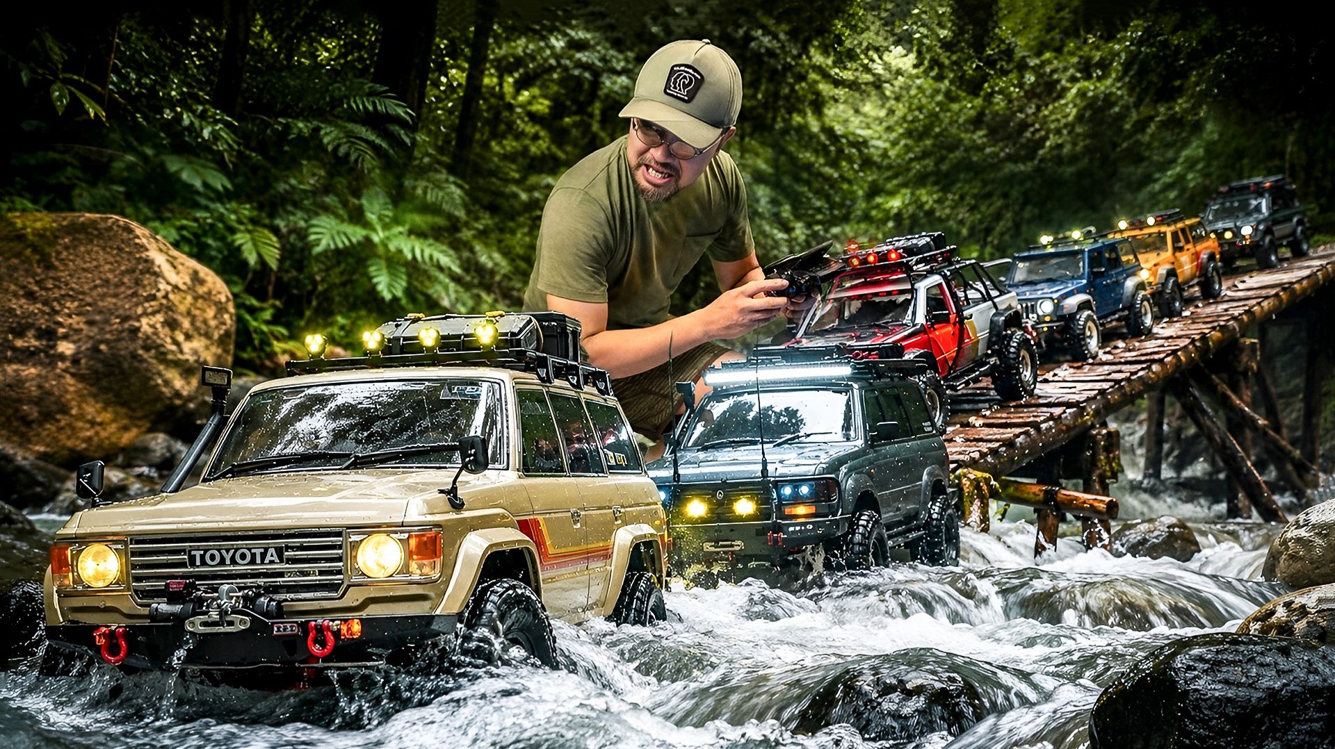 RC Off-Road Adventure - 1:10 Scale Rc Group Crossing a Deep River смотреть онлайн