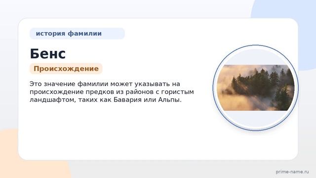 Фамилия Бенс: происхождение, значение и склонение