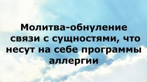 МОЛИТВА-ОБНУЛЕНИЕ СВЯЗИ С СУЩНОСТЯМИ, ЧТО НЕСУТ НА СЕБЕ ПРОГРАММЫ АЛЛЕРГИИ #наянабелосвет