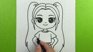 Как легко нарисовать Миру из K-pop, K-pop Охотники на демонов, Простые рисунки