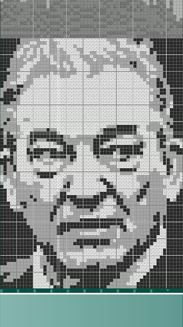 Владислав Третьяк - (Vladislav Tretyak) [★★★] 75х55 чёрно-серый японский кроссворд #pixelart