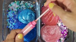 СИНИЙ против РОЗОВОГО! Смешиваем ПОМАДЫ, косметику и M&M's в Слайм 🍬 Залипательное АСМР Видео