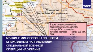 Брифинг Минобороны по шести оперативным направлениям специальной военной операции на Украине