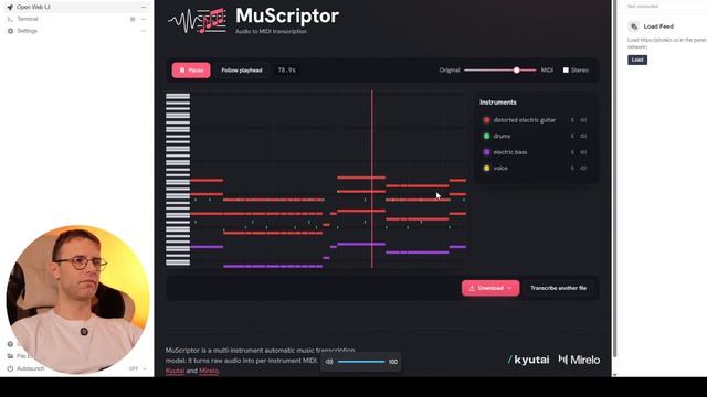 MuScriptor - разбираем любой mp3 на MIDI стемы. Быстро, бесплатно, локально. смотреть онлайн