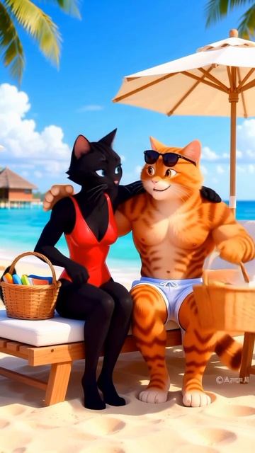Море! Котэ и Мурка на отдыхе