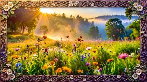 ☀️ Утреннее пение птиц на цветущем лугу | Звуки природы для отдыха 🌸🐦