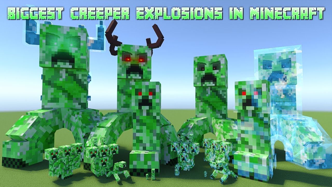 ВСЕ ВЗРЫВЫ КРИПЕРА В MINECRAFT! ОТ ОБЫЧНОГО ДО CREEPERZILLA TITAN 😱💥