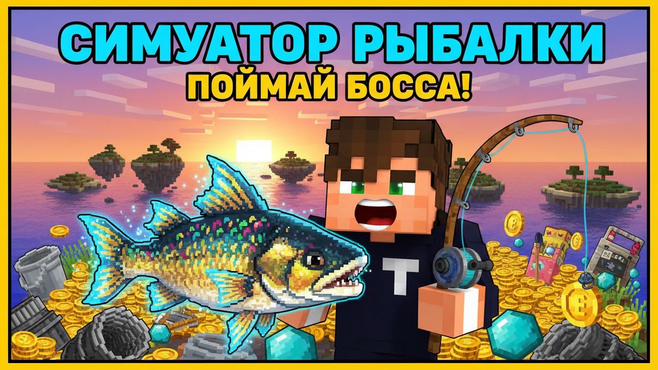 Я ПОЙМАЛ БОССА НА УДОЧКУ! / Симулятор рыбалки в Майнкрафт [1.20.1]