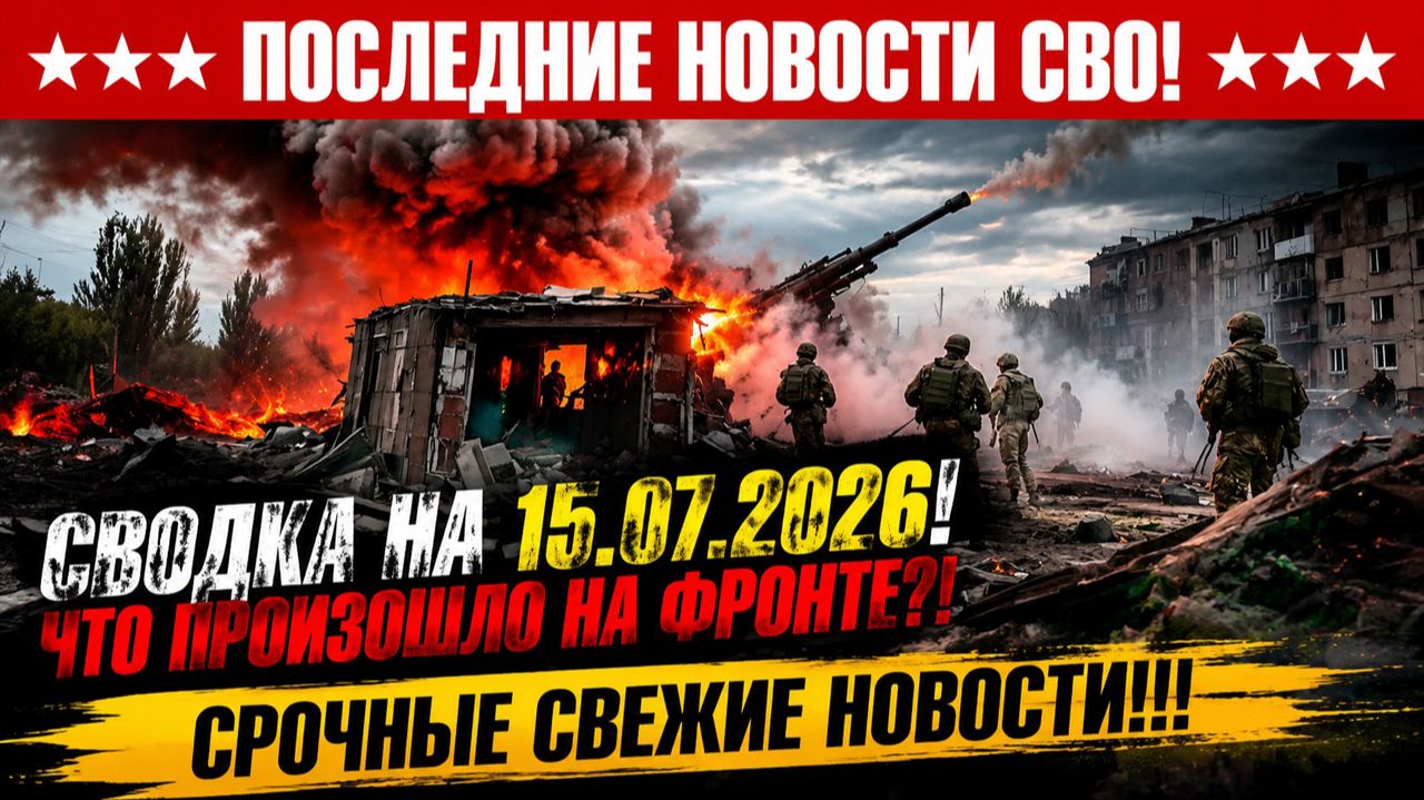 СВО на Украине - Сводка СВО на 15 Июля и Карта боевых действий сегодня 15.07.2026 смотреть онлайн