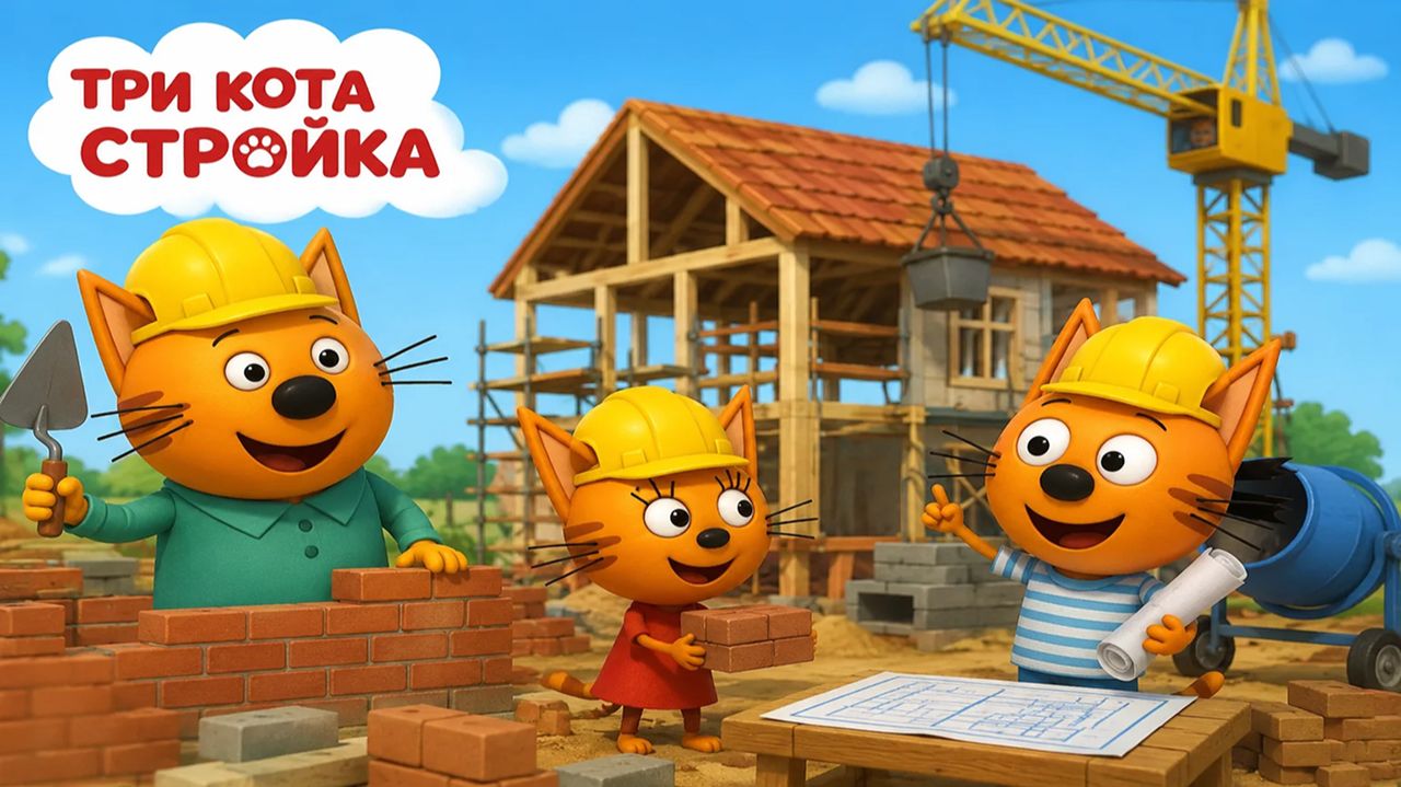 Три Кота Стройка | Три Кота Мультфильм | Развивающая Игра для Детей