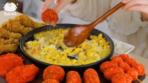 Мукбанг - курица и сырные закуски - аппетитная подача
