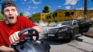 ДРИФТ НА ЗАДНЕПРИВОДНОЙ КАМРИ 3.5 ПО ГОРОДУ ЗАКОНЧИЛСЯ АВАРИЕЙ...! (BEAM NG DRIVE)