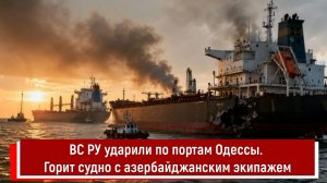 ВС РУ ударили по портам Одессы. Горит судно с азербайджанским экипажем