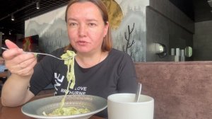 Паста с креветками/Салат с бефстроганов/Придорожное кафе.