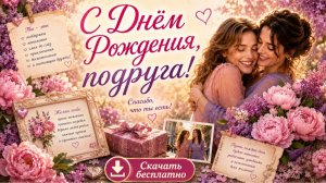 С днем рождения подруга! Оригинальное поздравление с красивой музыкой 🌸