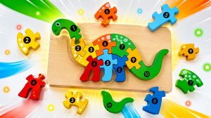 Учим Цифры и собираем деревянные Пазлы по номерам | 🦕🐠🐥 Развивающее видео для детей